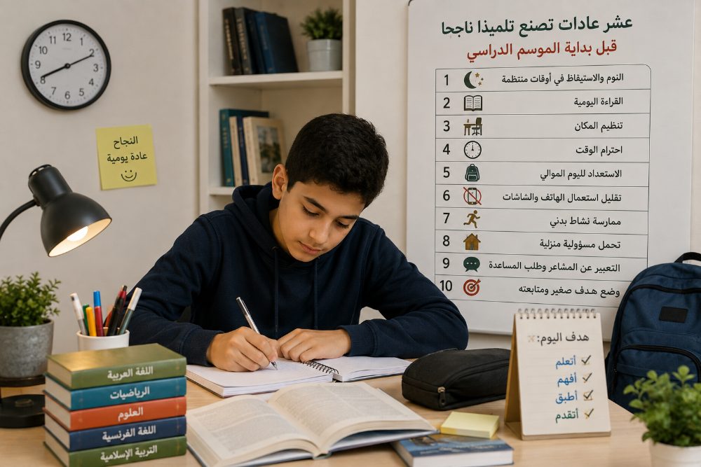 رسائل إلى كل أب وأم. الرسالة الرابعة: عشر عادات تصنع تلميذا ناجحا قبل بداية الموسم الدراسي