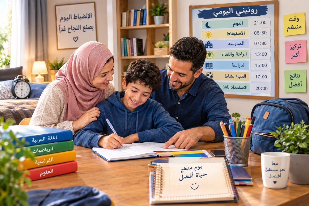 رسائل إلى كل أب وأم: الروتين اليومي... سر النجاح الدراسي